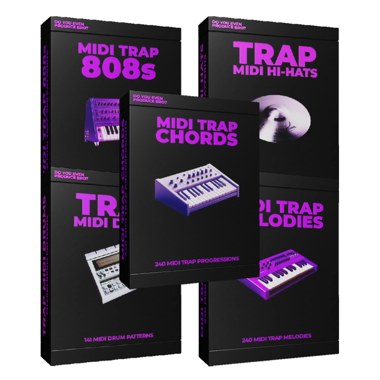 Cover image of the MIDI Trap Bundle with 5 single MIDI packs in it