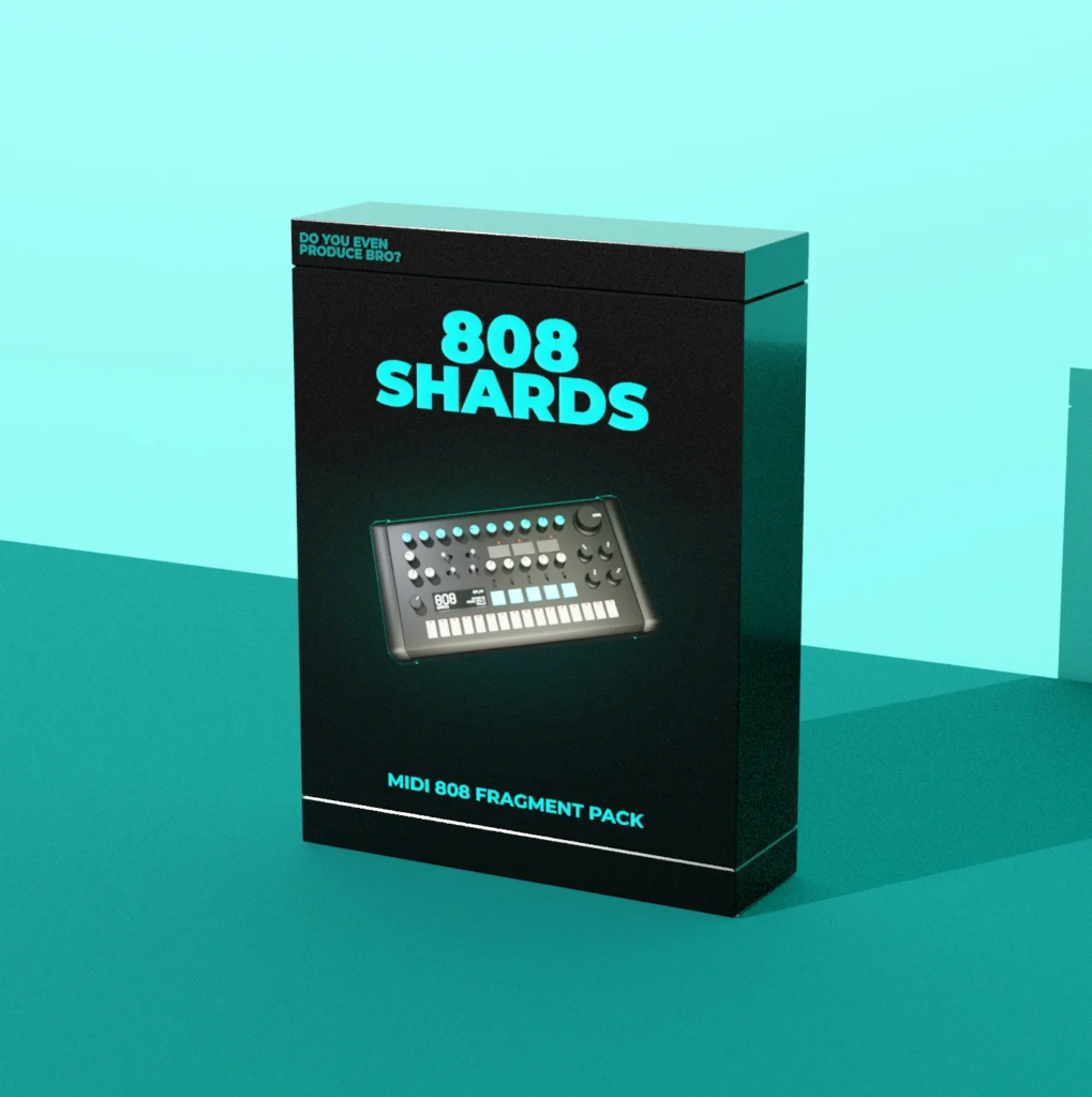 808 Shards MIDI pack from DoYouEvenProduceBro? featuring customizable 808 patterns for trap and hip-hop production.