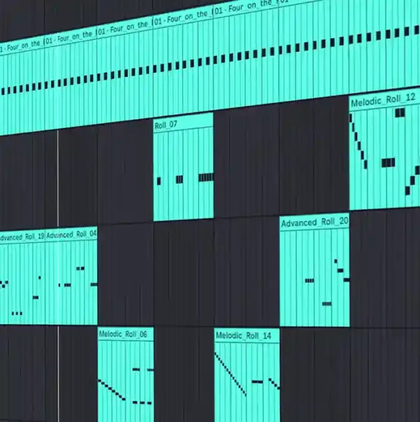 Hi-Hat Shards MIDI Rolls Showcase in DAW